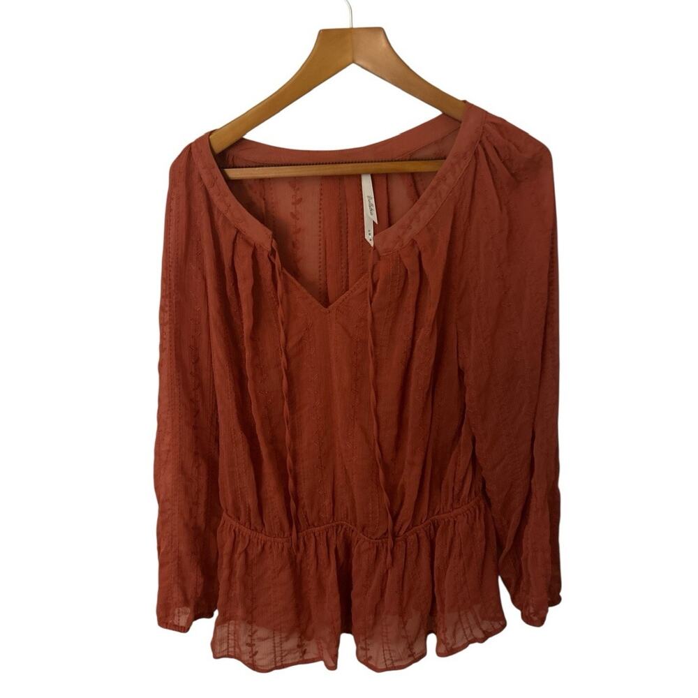 Bellatrix Peasant Top Women’s Size L In‎ Pumpkin